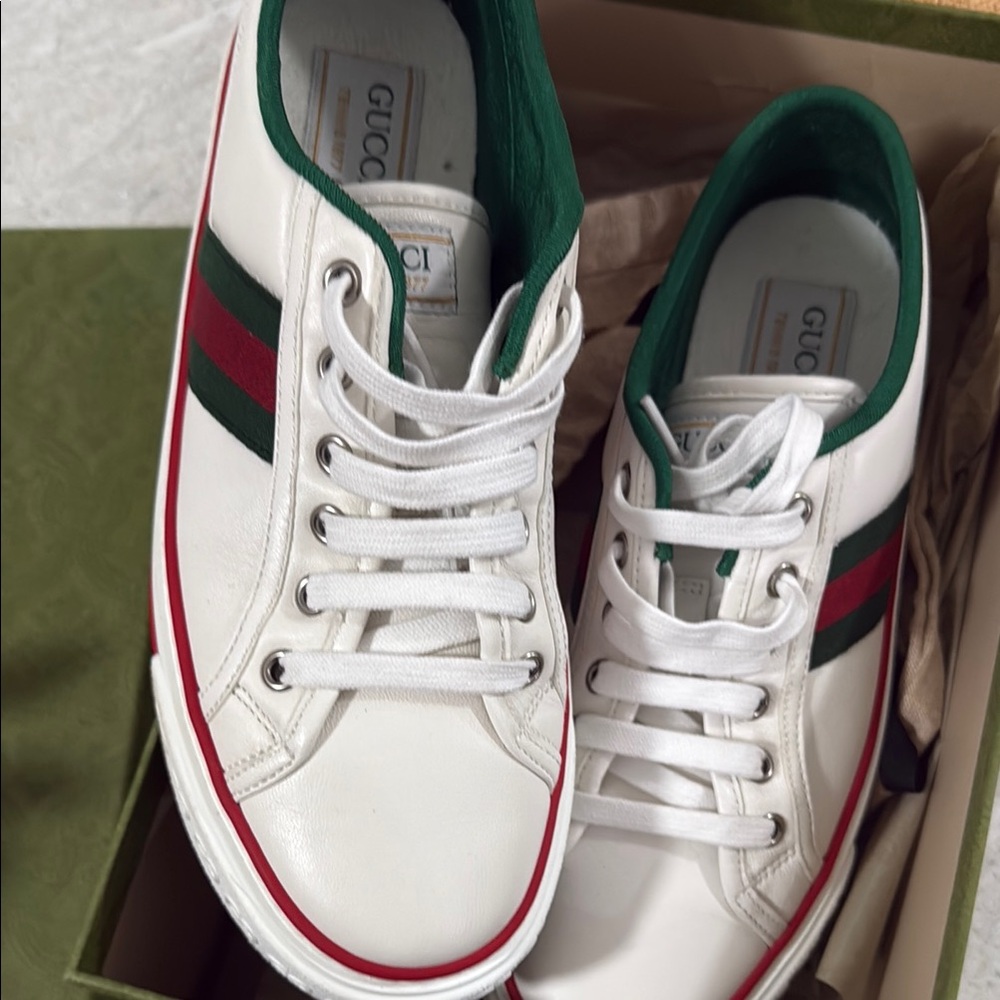 Gucci Tan and Green Glasses with Monogram Design